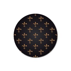 Fleur De Lis Rubber Round Coaster (4 Pack)  by NouveauDesign