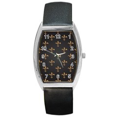 Fleur De Lis Barrel Style Metal Watch by NouveauDesign