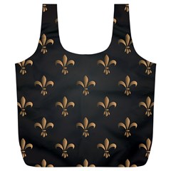 Fleur De Lis Full Print Recycle Bags (l)  by NouveauDesign