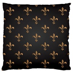 Fleur De Lis Large Flano Cushion Case (one Side) by NouveauDesign