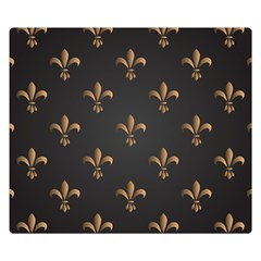 Fleur De Lis Double Sided Flano Blanket (small)  by NouveauDesign