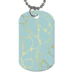 Mint,gold,marble,pattern Dog Tag (one Side) by NouveauDesign