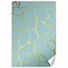 mint,gold,marble,pattern Canvas 24  x 36 