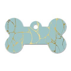 Mint,gold,marble,pattern Dog Tag Bone (one Side) by NouveauDesign