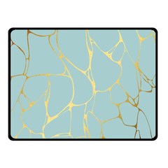 mint,gold,marble,pattern Fleece Blanket (Small)