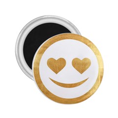 Gold Smiley Face 2 25  Magnets by NouveauDesign