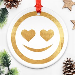 Gold Smiley Face Ornament (round) by NouveauDesign