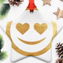 Gold Smiley Face Ornament (star) by NouveauDesign