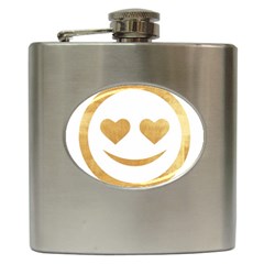 Gold Smiley Face Hip Flask (6 Oz)