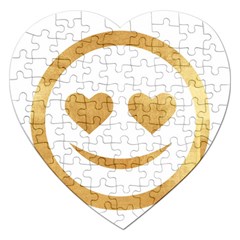 Gold Smiley Face Jigsaw Puzzle (heart) by NouveauDesign