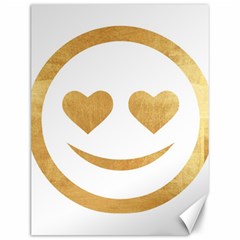 Gold Smiley Face Canvas 12  X 16   by NouveauDesign