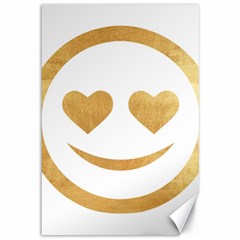 Gold Smiley Face Canvas 12  X 18   by NouveauDesign