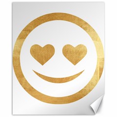 Gold Smiley Face Canvas 16  X 20   by NouveauDesign