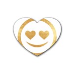 gold smiley face Rubber Coaster (Heart)  Front