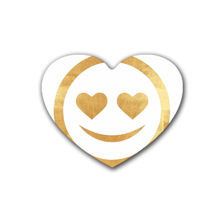 gold smiley face Rubber Coaster (Heart) 