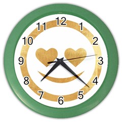 Gold Smiley Face Color Wall Clocks by NouveauDesign