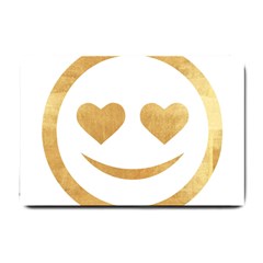 Gold Smiley Face Small Doormat  by NouveauDesign