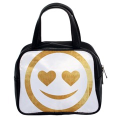 Gold Smiley Face Classic Handbags (2 Sides) by NouveauDesign