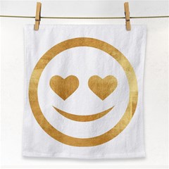 Gold Smiley Face Face Towel by NouveauDesign