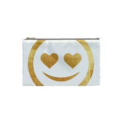 Gold Smiley Face Cosmetic Bag (small)  by NouveauDesign