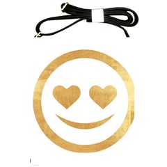 Gold Smiley Face Shoulder Sling Bags by NouveauDesign