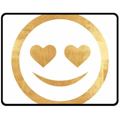 Gold Smiley Face Fleece Blanket (medium)  by NouveauDesign