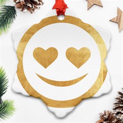 Gold Smiley Face Ornament (snowflake) by NouveauDesign