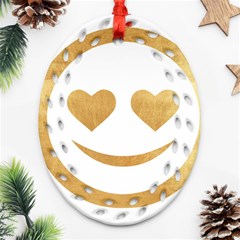 Gold Smiley Face Ornament (oval Filigree) by NouveauDesign