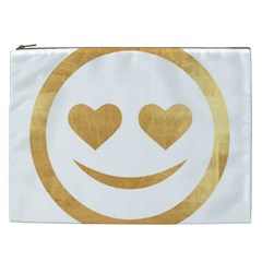 Gold Smiley Face Cosmetic Bag (xxl)  by NouveauDesign