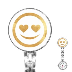 Gold Smiley Face Stainless Steel Nurses Watch by NouveauDesign