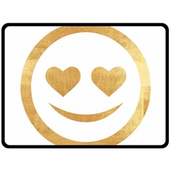 Gold Smiley Face Double Sided Fleece Blanket (large)  by NouveauDesign