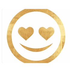 Gold Smiley Face Double Sided Flano Blanket (medium)  by NouveauDesign