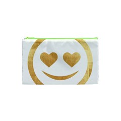 Gold Smiley Face Cosmetic Bag (xs) by NouveauDesign