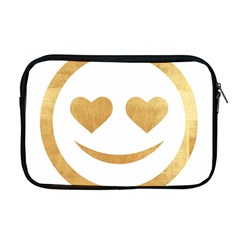 Gold Smiley Face Apple Macbook Pro 17  Zipper Case by NouveauDesign