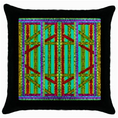 Gift Wrappers For Body And Soul In  A Rainbow Mind Throw Pillow Case (black) by pepitasart