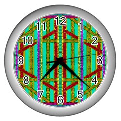 Gift Wrappers For Body And Soul In  A Rainbow Mind Wall Clocks (silver)  by pepitasart