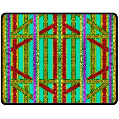 Gift Wrappers For Body And Soul In  A Rainbow Mind Double Sided Fleece Blanket (medium)  by pepitasart