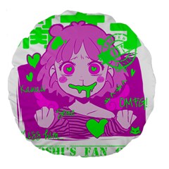 Fujoshi Large 18  Premium Flano Round Cushions by psychodeliciashop