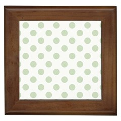 Green Dots Modern Pattern Paper Framed Tiles by Celenk