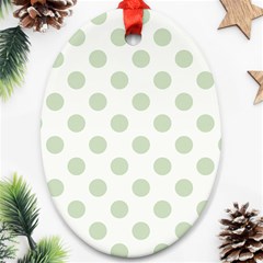 Green Dots Modern Pattern Paper Ornament (oval) by Celenk