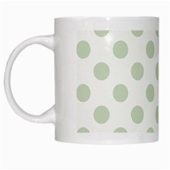 Green Dots Modern Pattern Paper White Mugs by Celenk