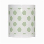 Green Dots Modern Pattern Paper White Mugs Center