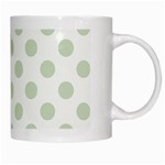 Green Dots Modern Pattern Paper White Mugs Right