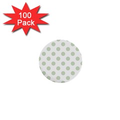 Green Dots Modern Pattern Paper 1  Mini Buttons (100 Pack)  by Celenk