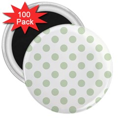 Green Dots Modern Pattern Paper 3  Magnets (100 Pack) by Celenk