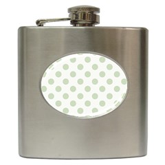 Green Dots Modern Pattern Paper Hip Flask (6 Oz)