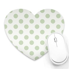 Green Dots Modern Pattern Paper Heart Mousepads by Celenk