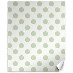 Green Dots Modern Pattern Paper Canvas 11  X 14   by Celenk