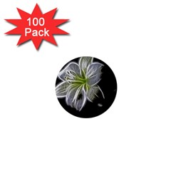 White Lily Flower Nature Beauty 1  Mini Buttons (100 Pack)  by Celenk