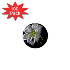 White Lily Flower Nature Beauty 1  Mini Magnets (100 Pack) 